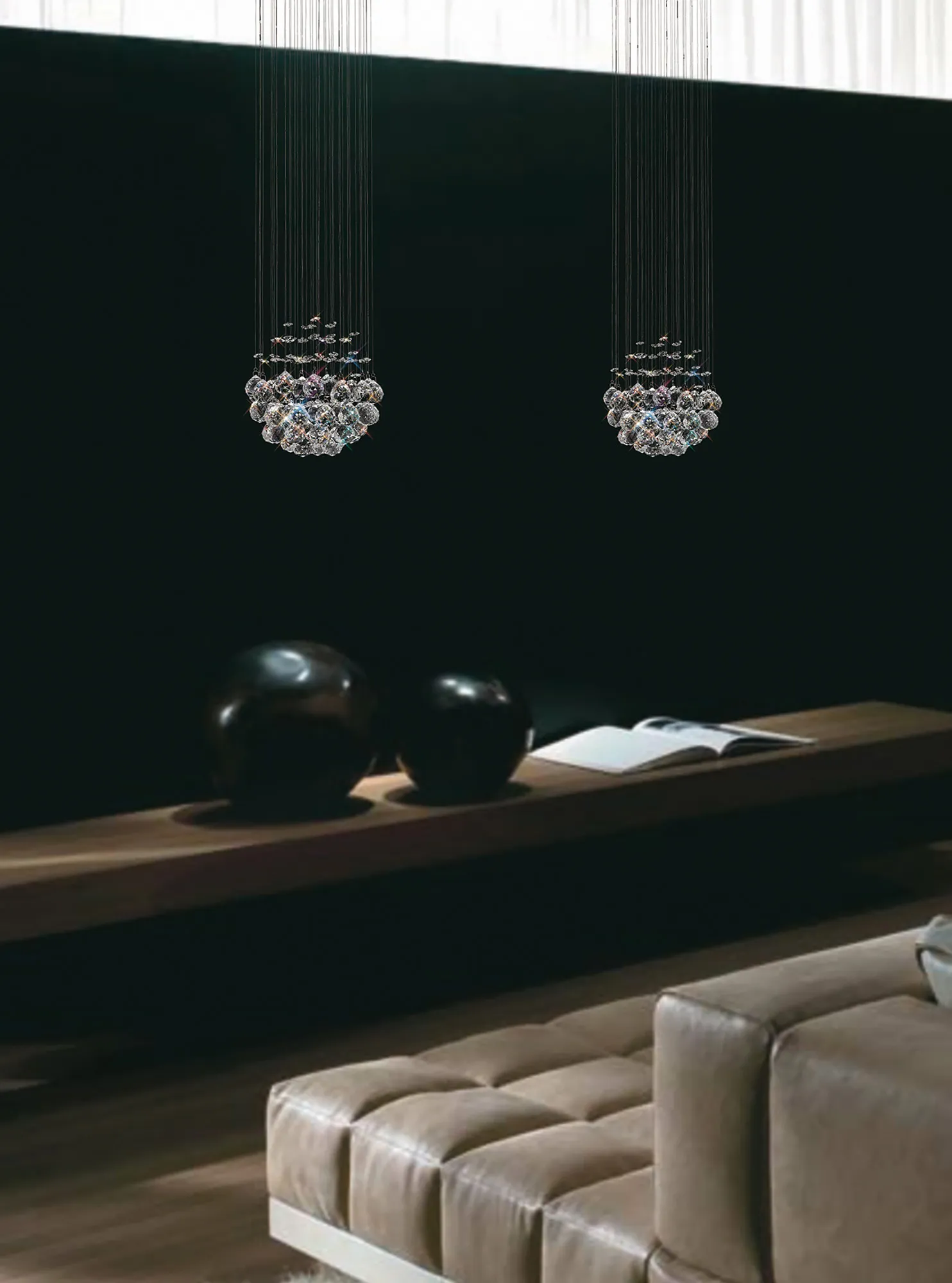 Colorado Crystal Ceiling Lights Diyas Single Crystal Pendants